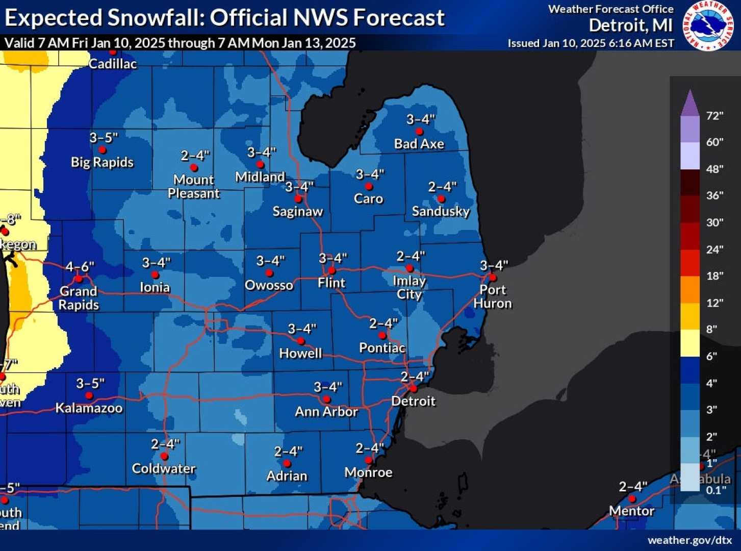 Winter Storm Southeast Snow Accumulation 2025