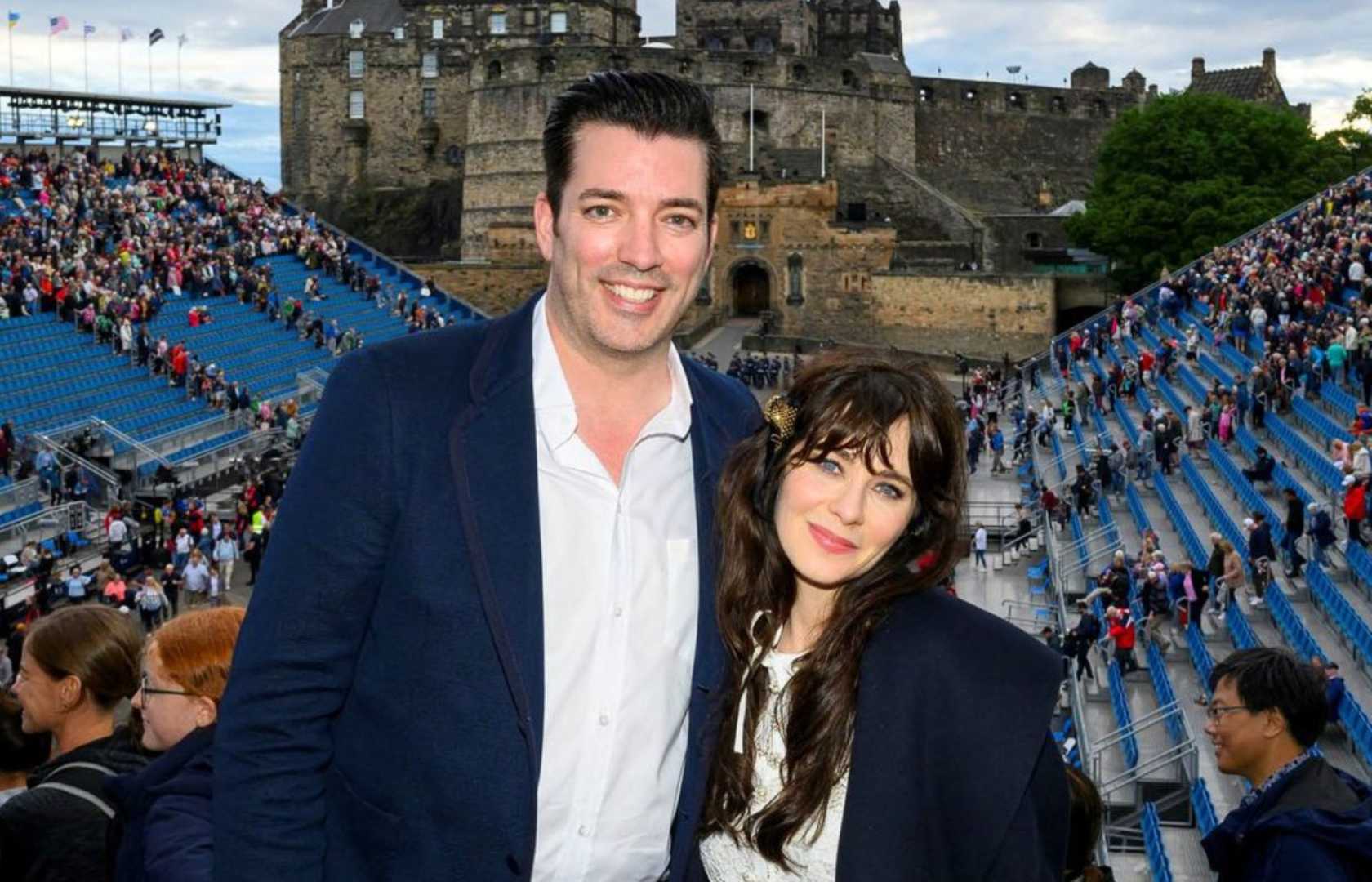 Zooey Deschanel Jonathan Scott Engagement Edinburgh Castle