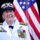 Admiral Linda Fagan In Uniform With American Flag