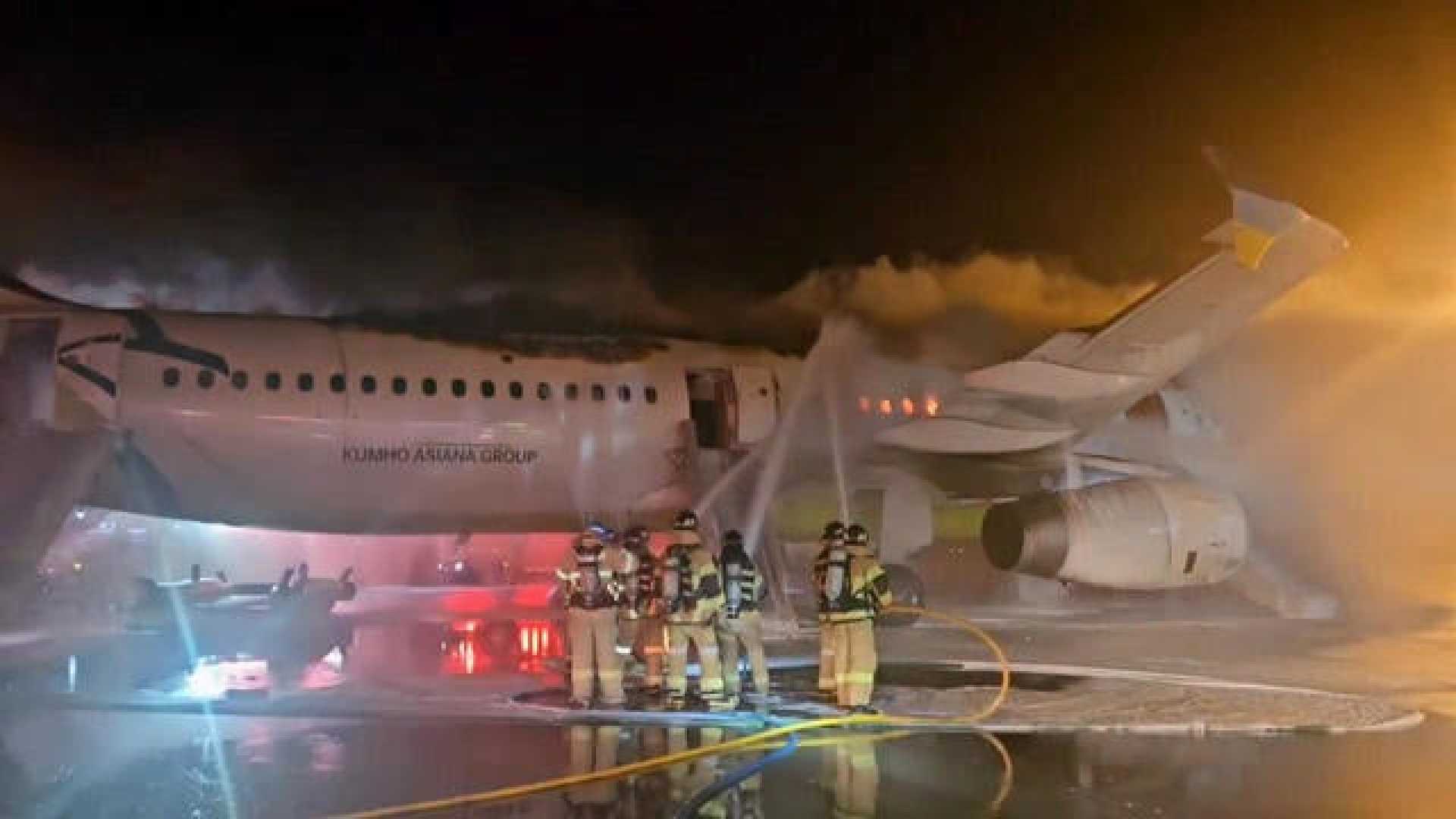 Airbus A321 Plane Fire Gimhae International Airport South Korea