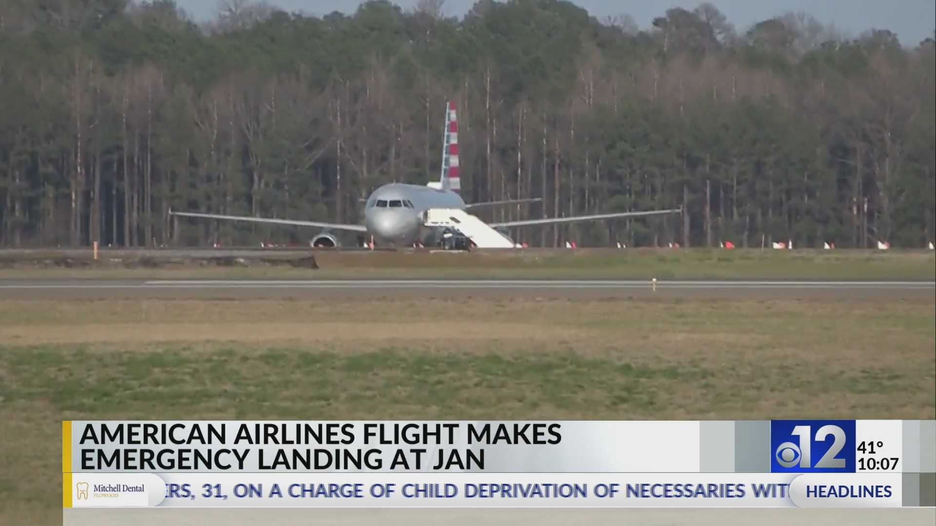 American Airlines Flight Emergency Landing Jackson Airport