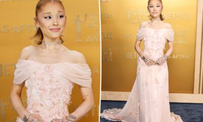 Ariana Grande Sag Awards Red Carpet Pink Gown