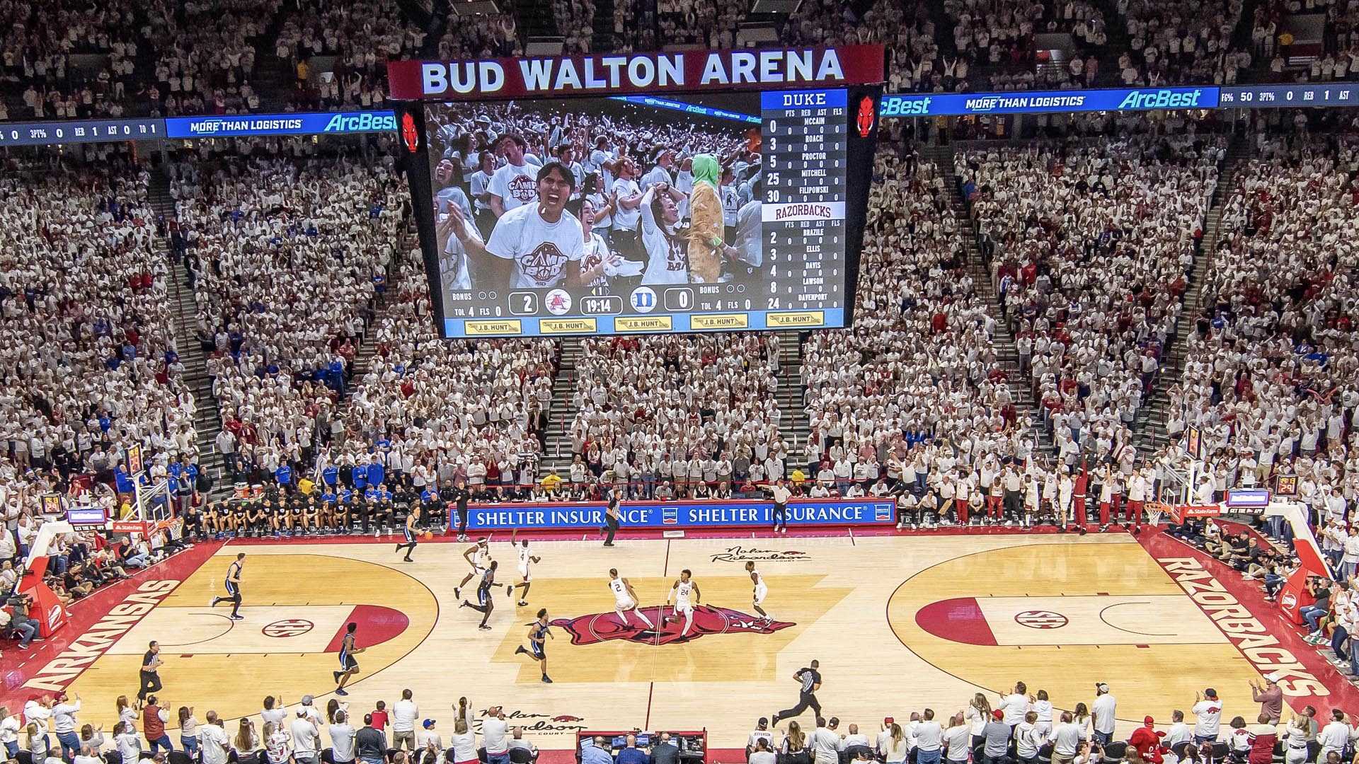 Arkansas Texas Basketball Game Bud Walton Arena