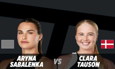 Aryna Sabalenka Clara Tauson Wta Dubai Tennis Match