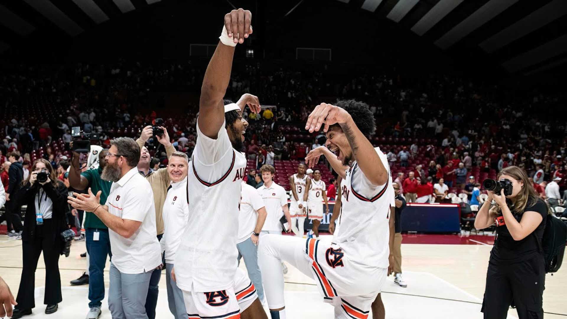 Auburn Basketball Celebration After Victory