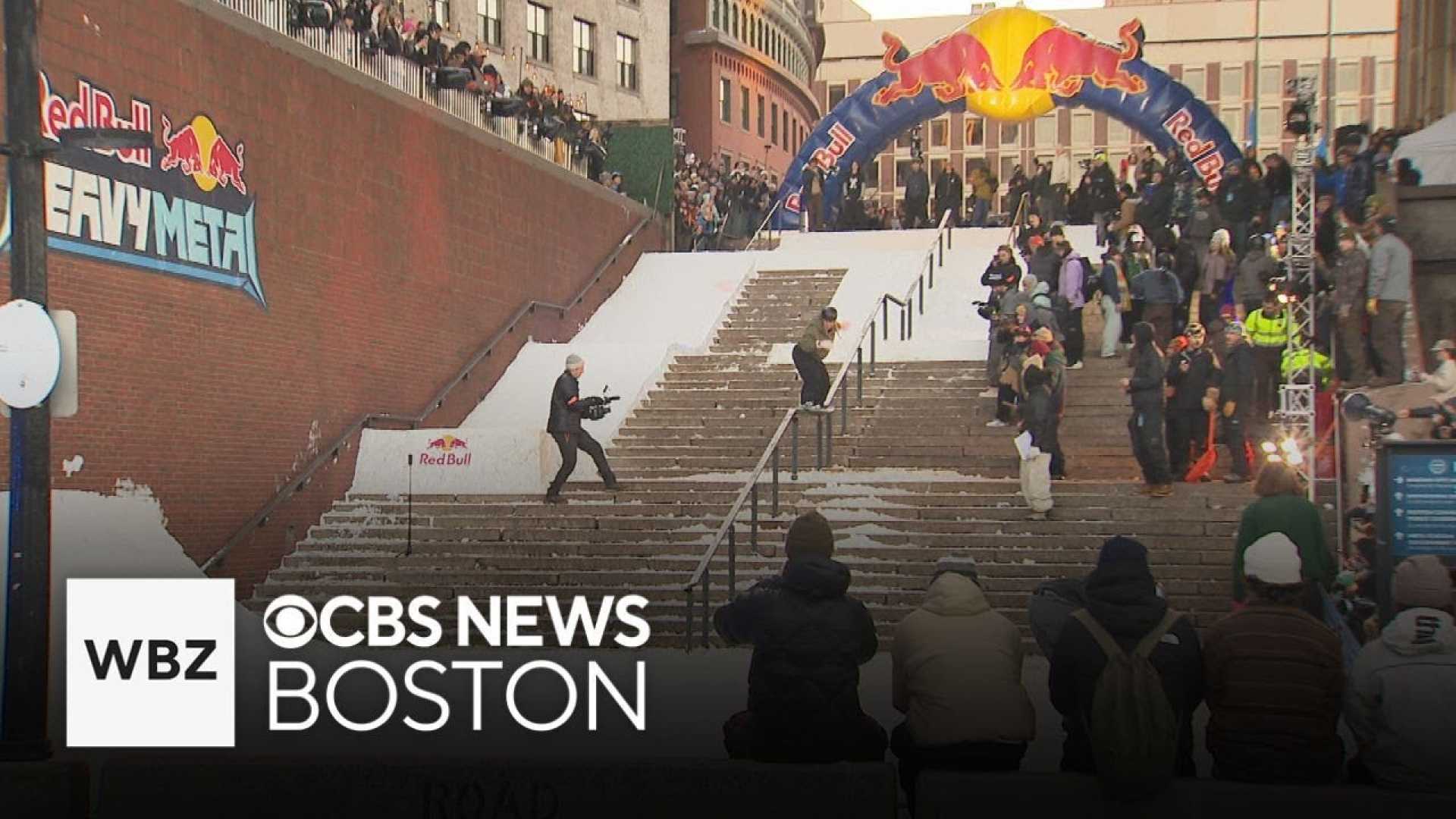 Boston City Hall Plaza Street Snowboarding Event