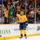 Buffalo Sabres Players Celebrating Goal During Game Against Nashville Predators Bridgestone Arena