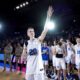 Byu Basketball Team Celebrating Victory