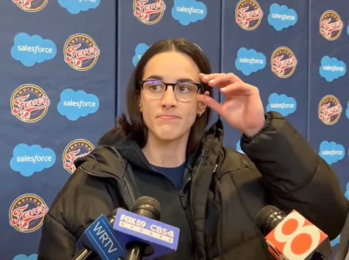 Caitlin Clark Indiana Fever Media Day Glasses