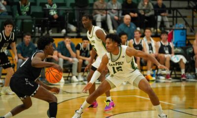 Cal Poly Mustangs Basketball Team Vs Csu Fullerton Titans