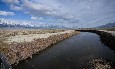 California Aqueduct Water Flow During Winter Storm