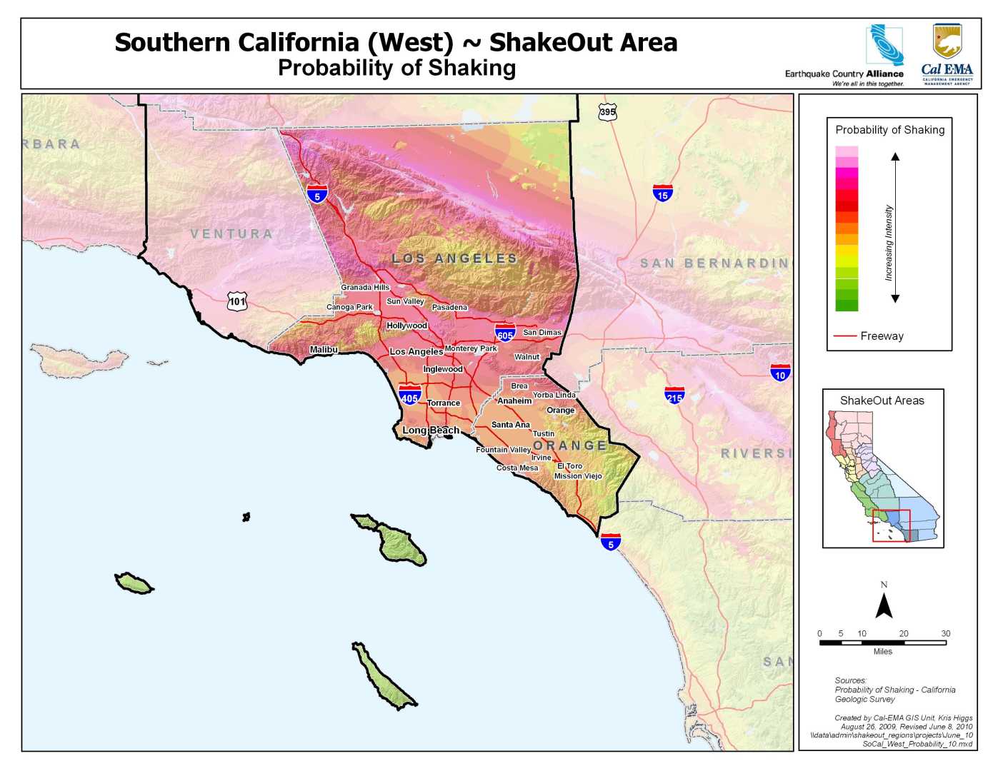 California Earthquake Shaking Map