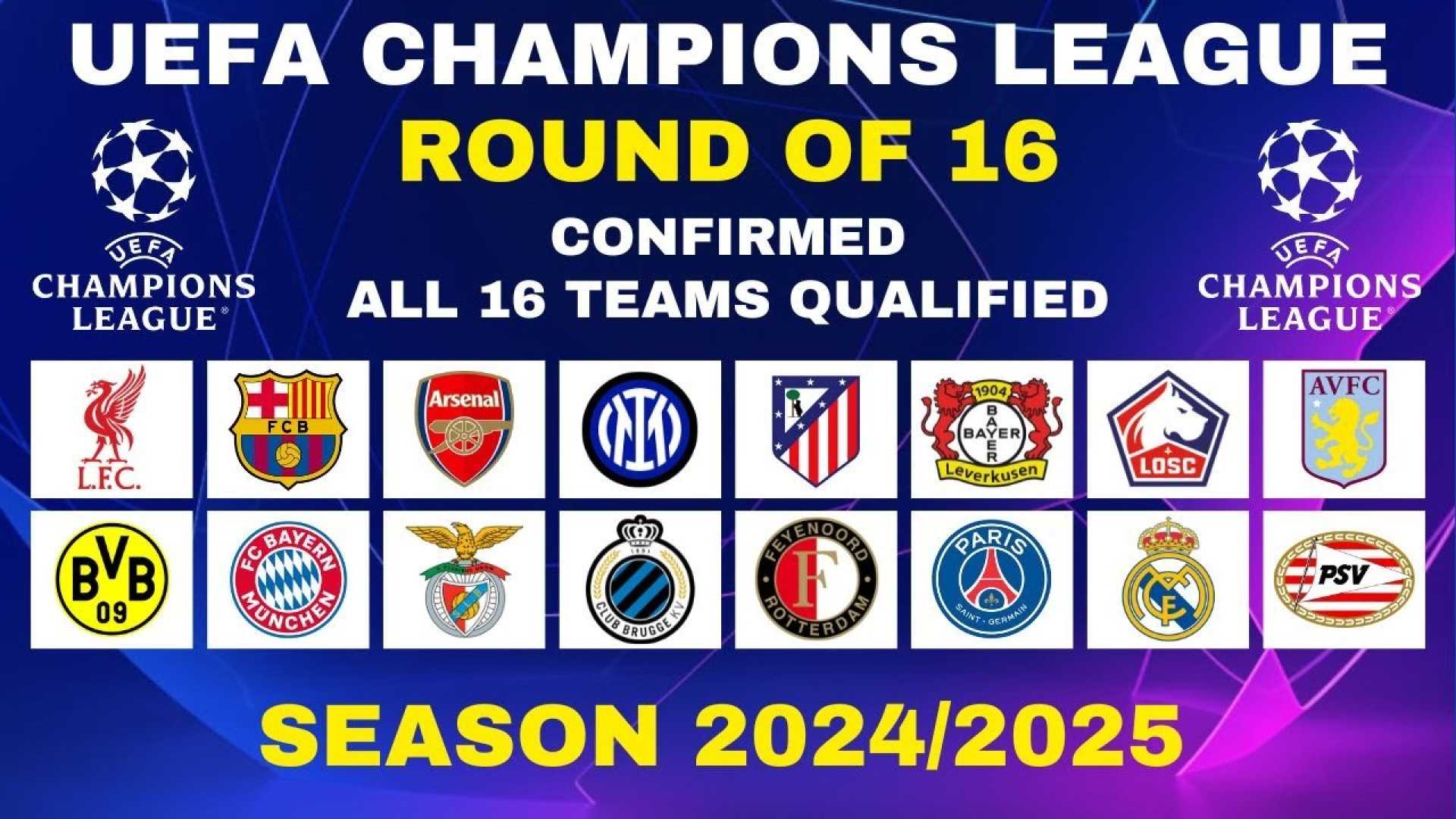 Champions League Round Of 16 Fixtures 2025