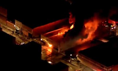 Chicago Firefighters Battling Large Furniture Store Fire