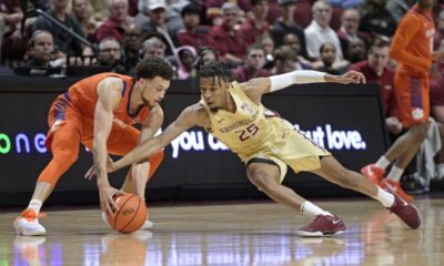 Clemson Basketball Players In Action Against Smu