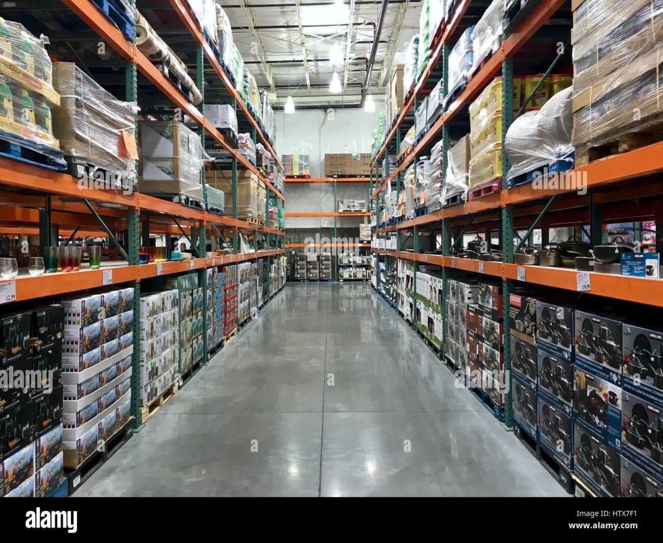 Costco Wholesale Warehouse Interior With Pallets