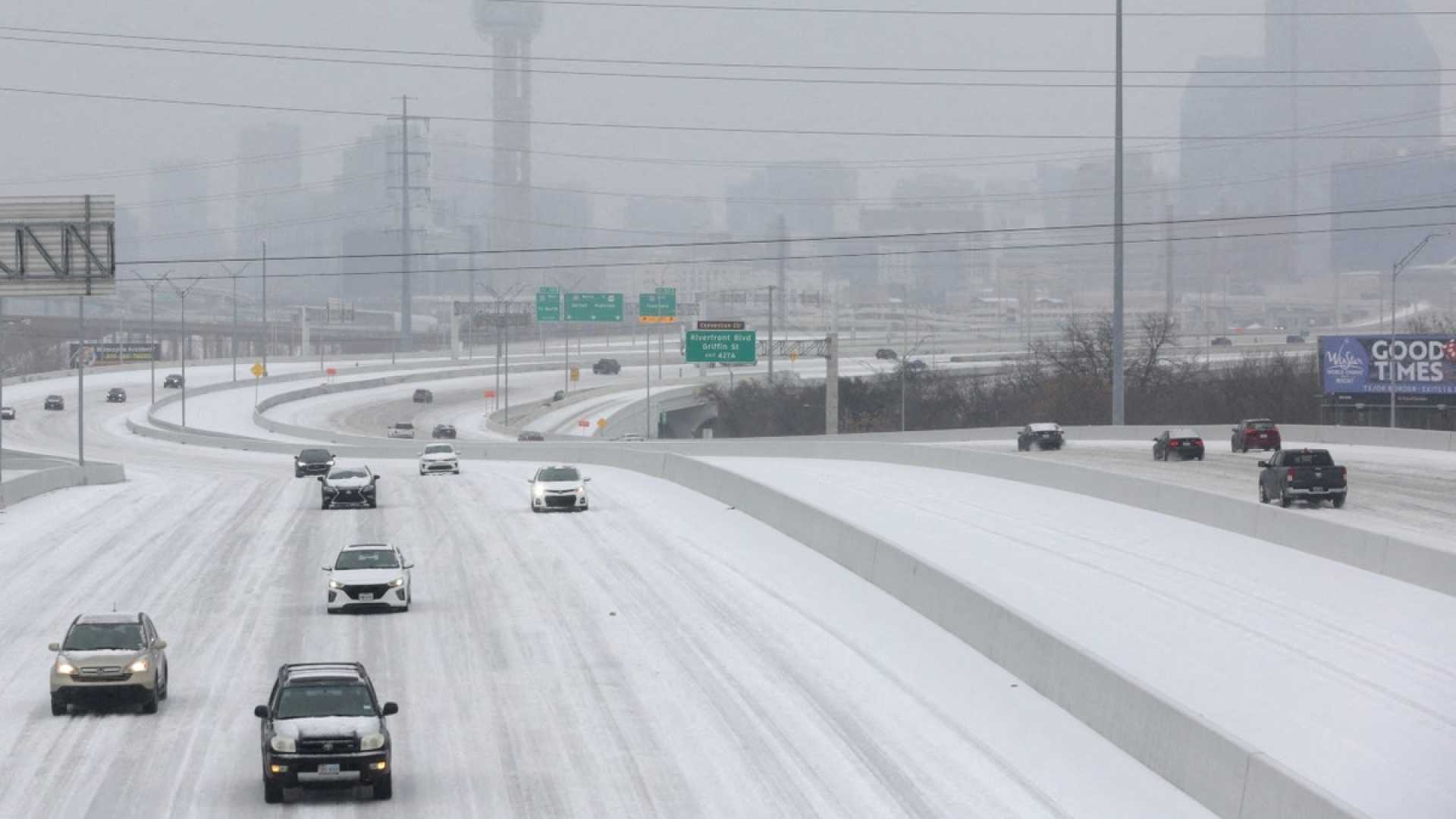 Dallas Ice Weather Cold Temperatures Roads