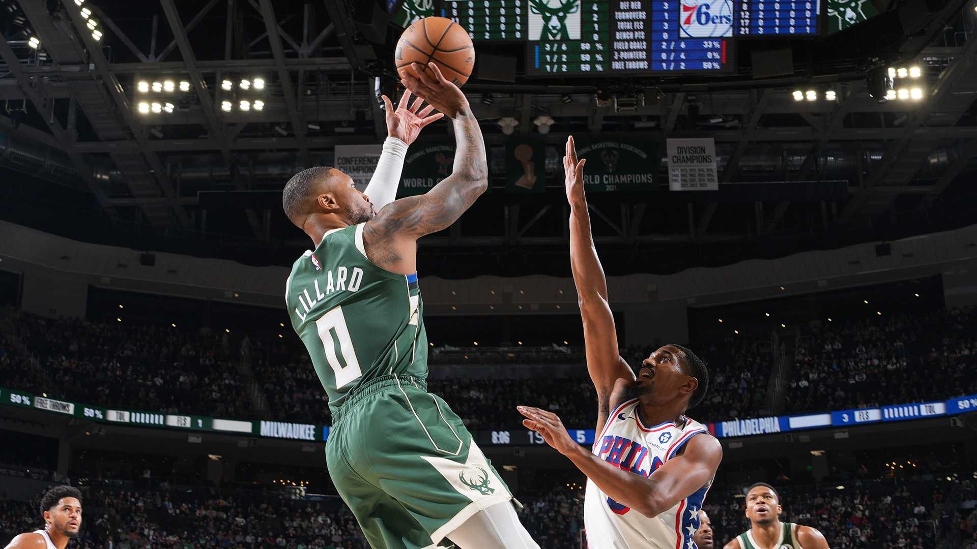 Damian Lillard Milwaukee Bucks Game Action