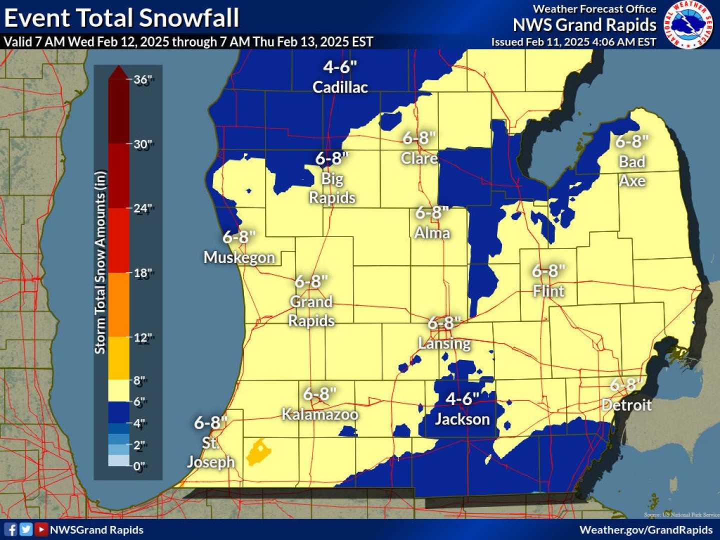 Detroit Winter Storm Snow Forecast