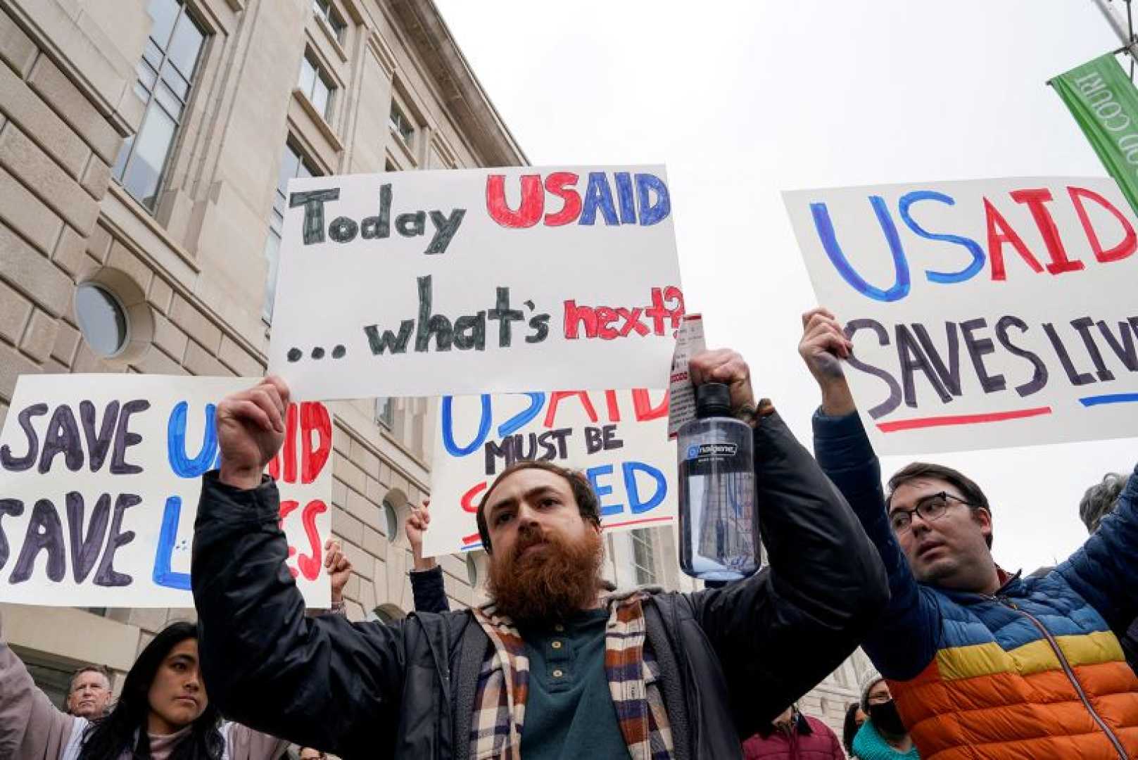 Elon Musk, Usaid Headquarters, Us Government Offices, Protest