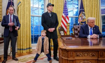 Elon Musk With Children In Oval Office