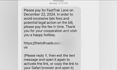 Fastrak Toll Scam Text Message Example