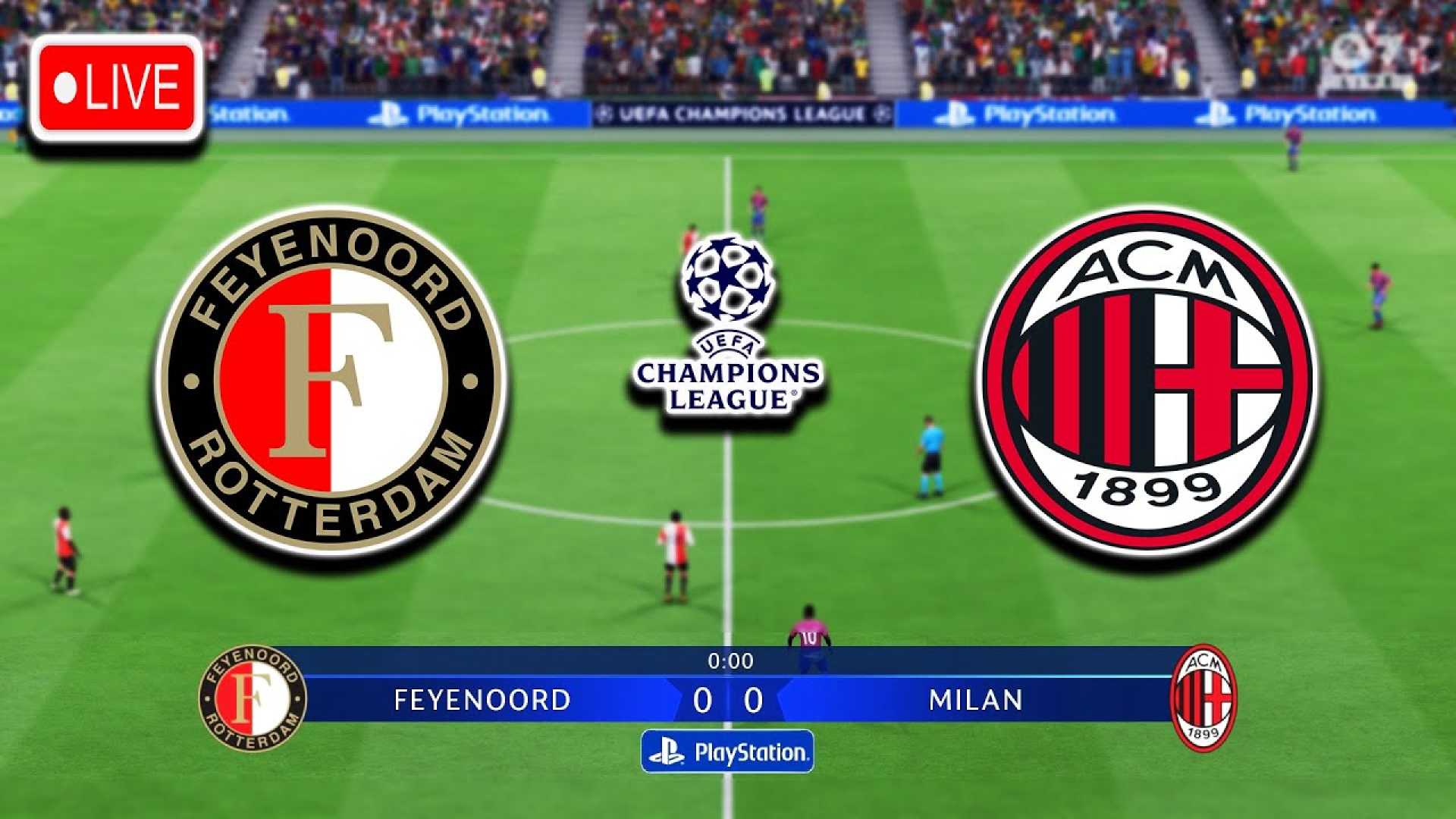 Feyenoord Ac Milan Uefa Champions League Match