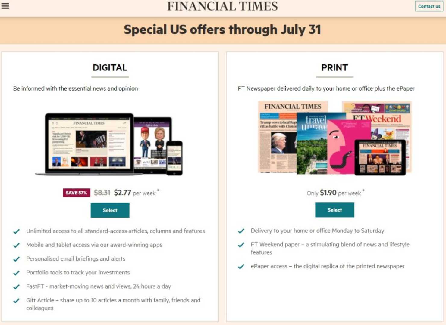 Financial Times Subscription Offer Promotion