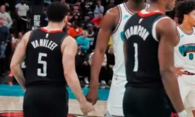 Fred Vanvleet Wipes Sweat On Jaren Jackson Jr.