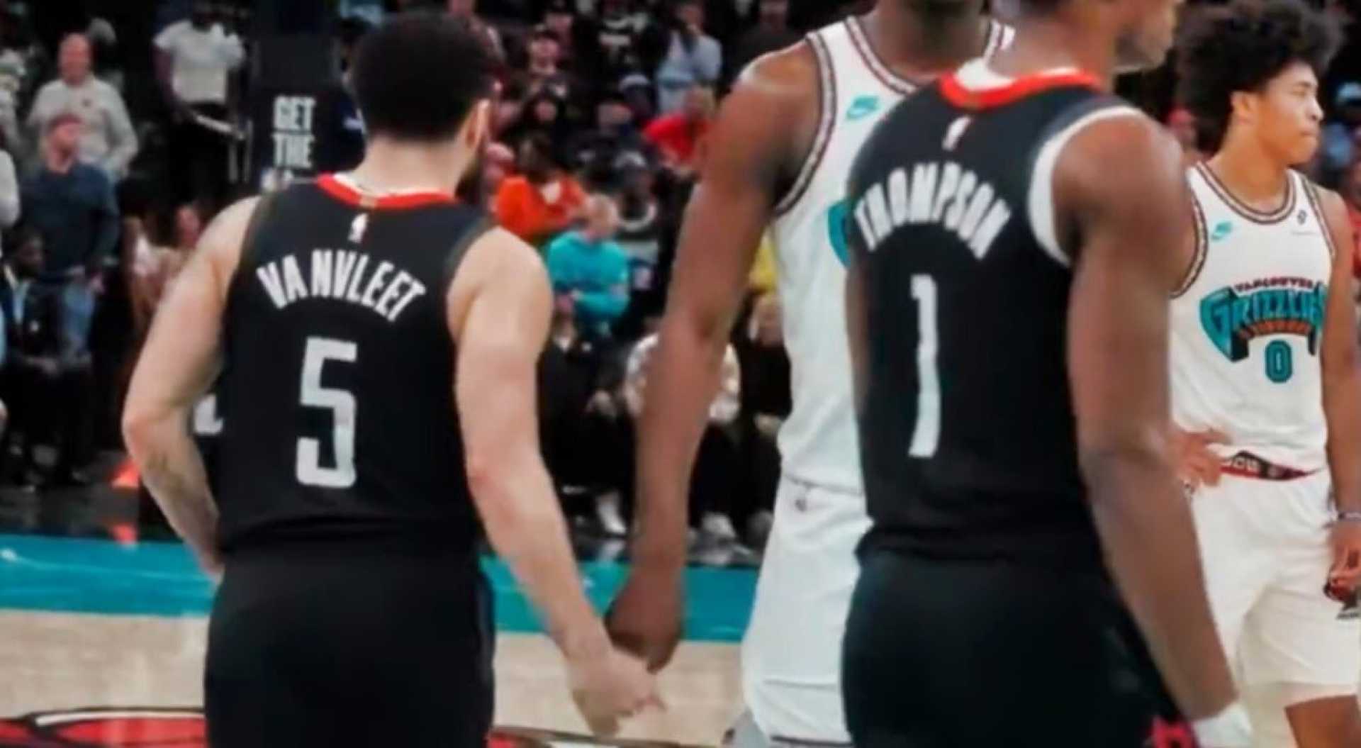 Fred Vanvleet Wipes Sweat On Jaren Jackson Jr.