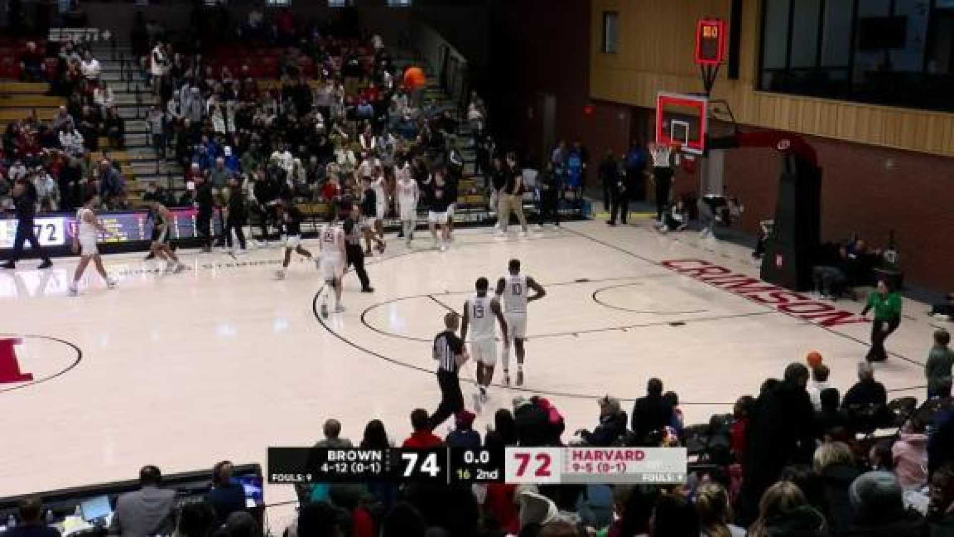 Harvard Brown College Basketball Game Action