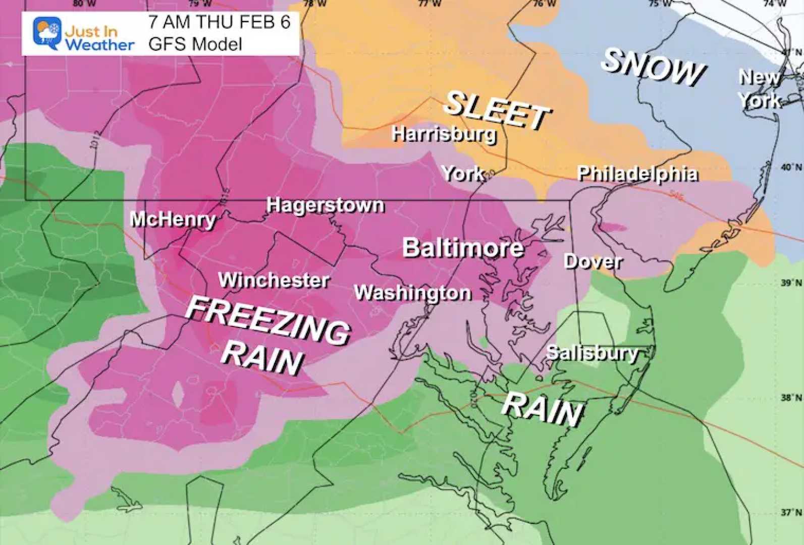 Ice Storm Mid Atlantic Region February 2025