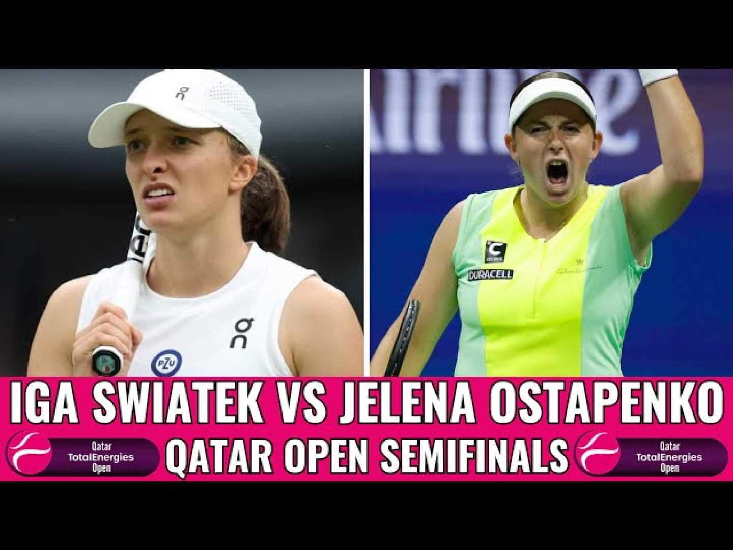 Iga Swiatek Jelena Ostapenko Tennis Match Doha