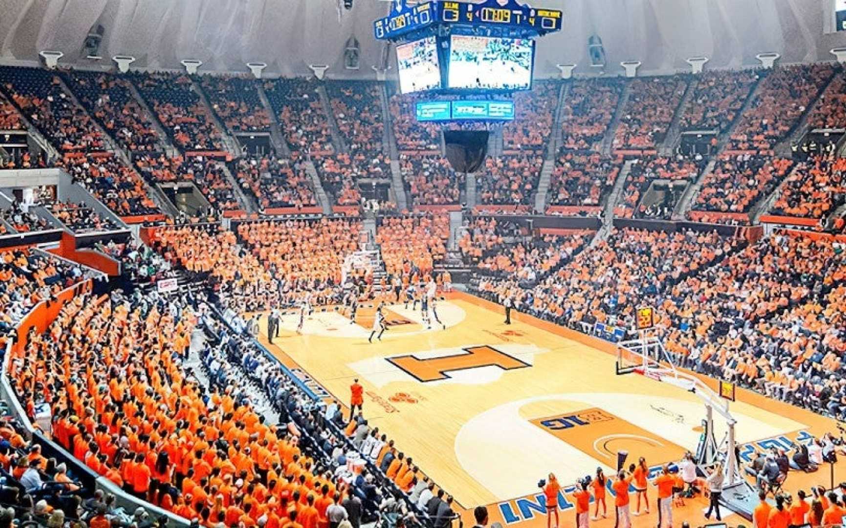 Illinois Basketball State Farm Center Game Action