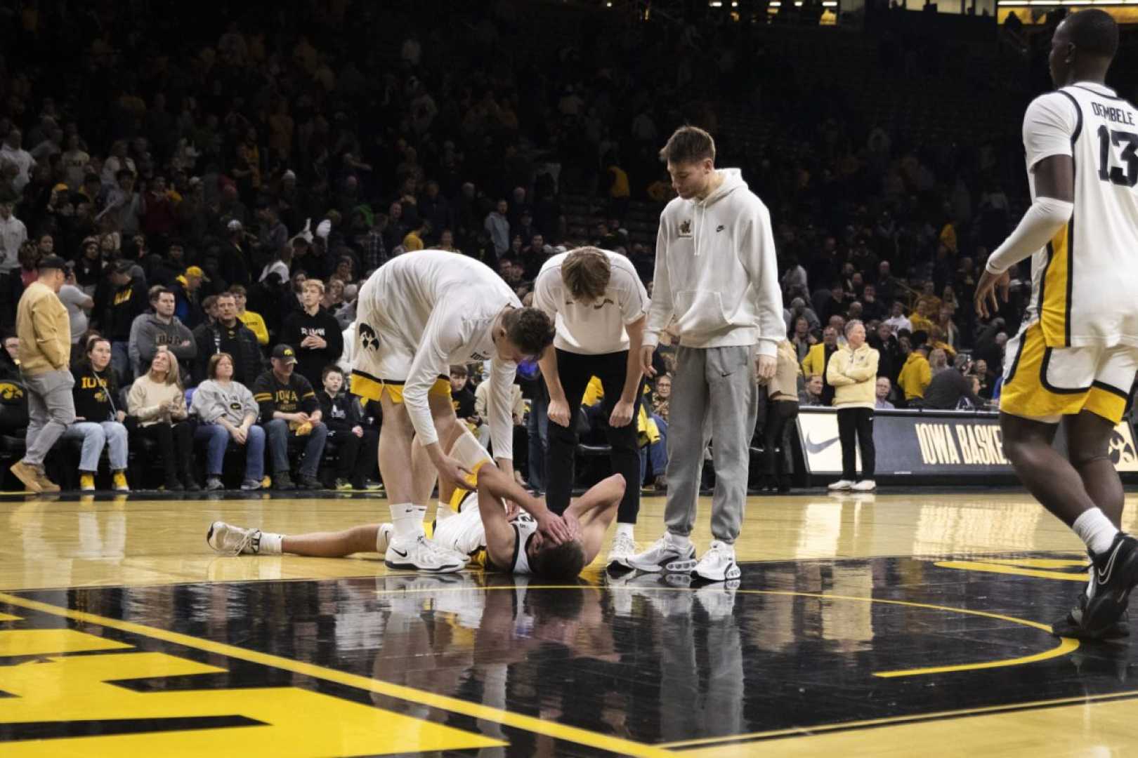 Iowa Hawkeyes Basketball Team In Action