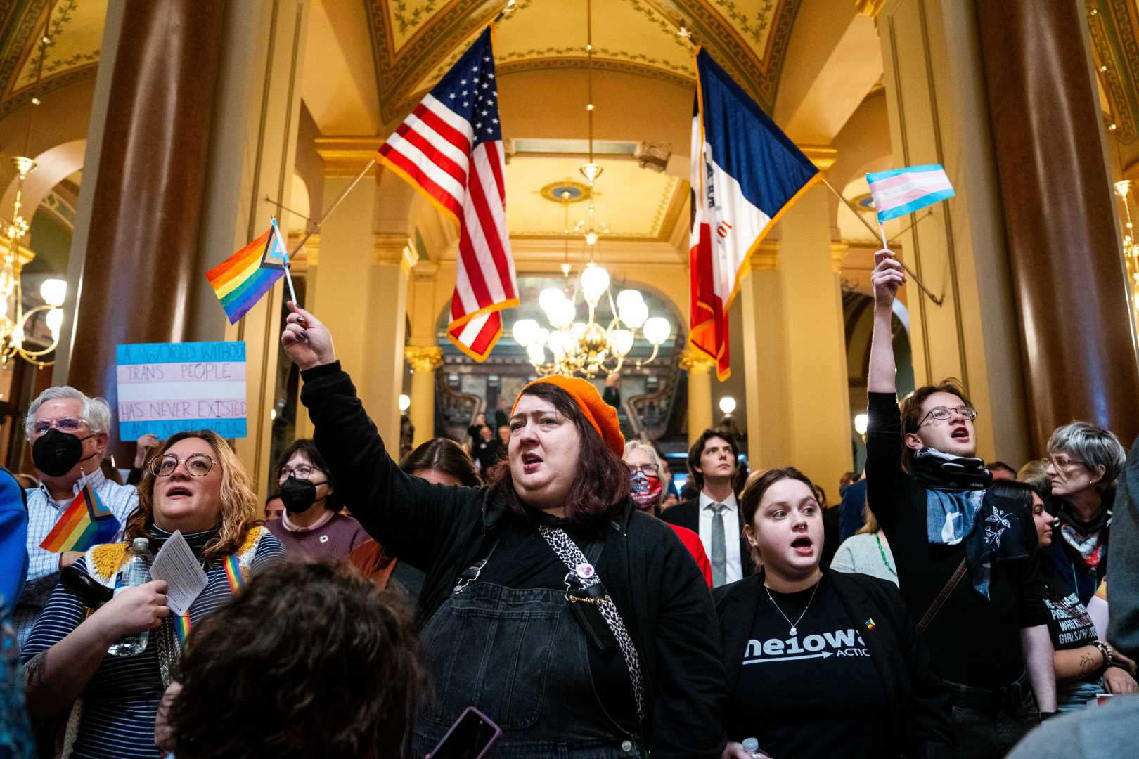 Iowa State Capitol Protests Gender Identity Bill