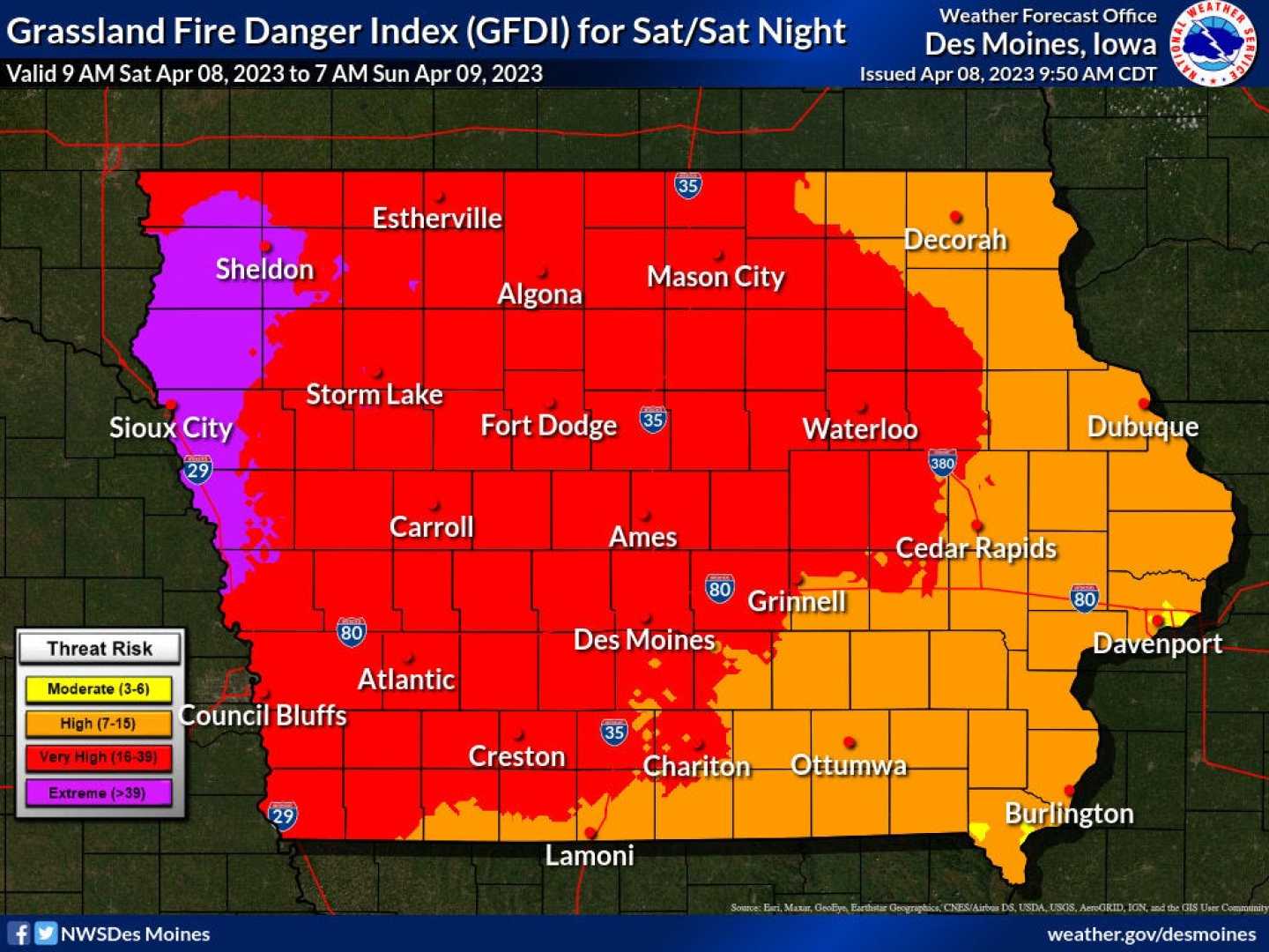 Iowa Wildfire Weather Conditions