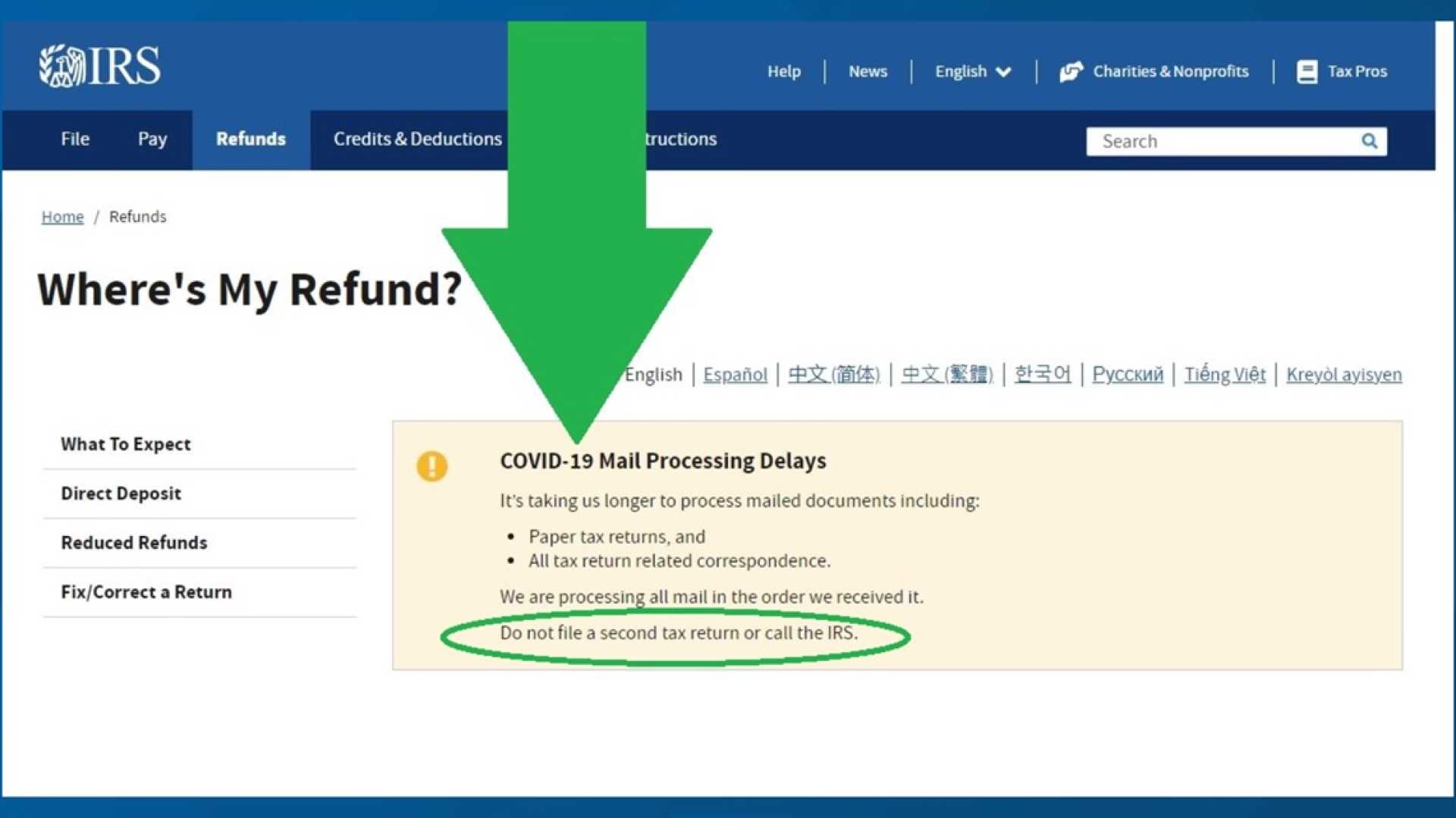 Irs Tax Refund Processing