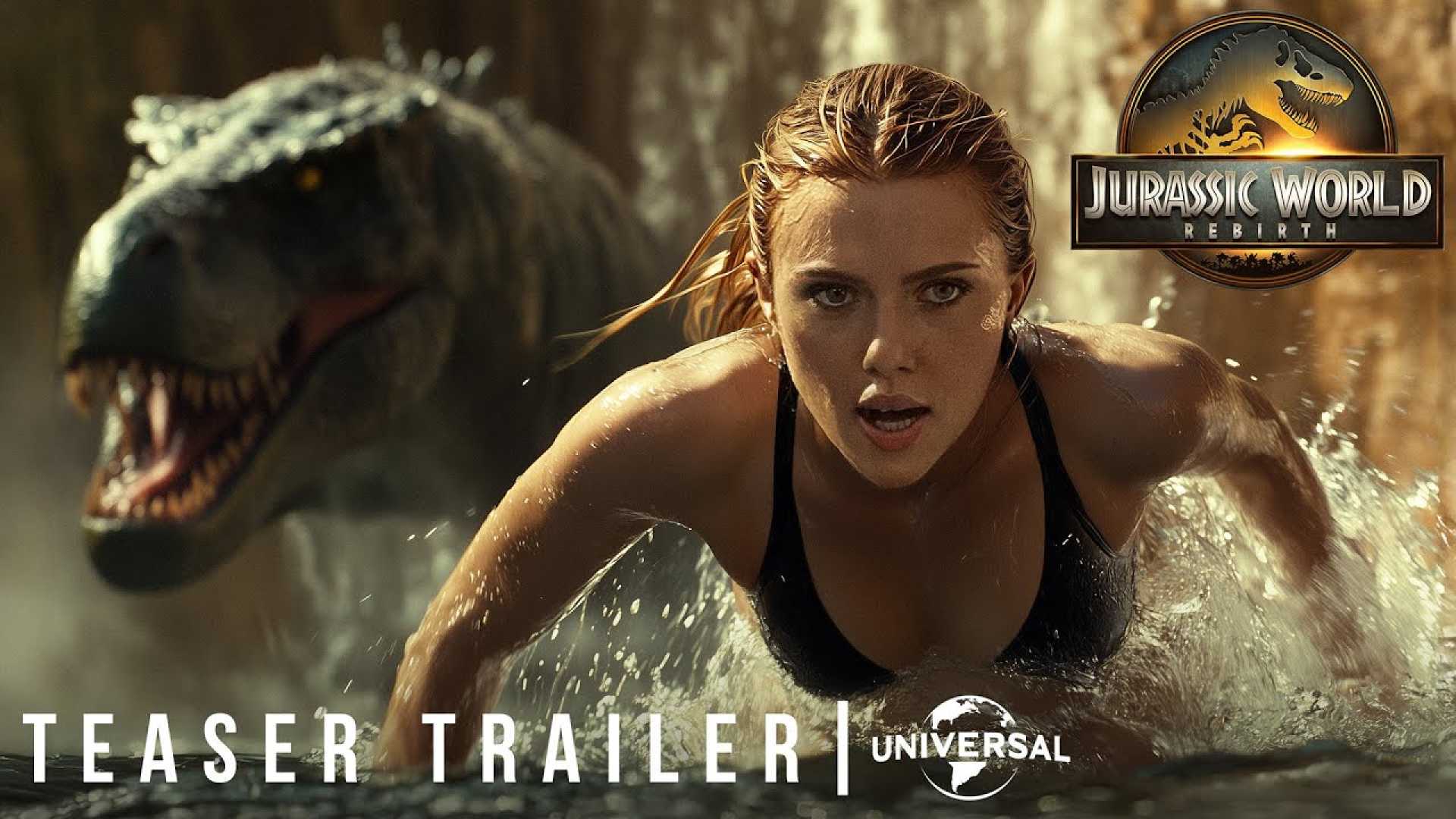 Jurassic World Rebirth Official Poster Scarlett Johansson Dinosaur