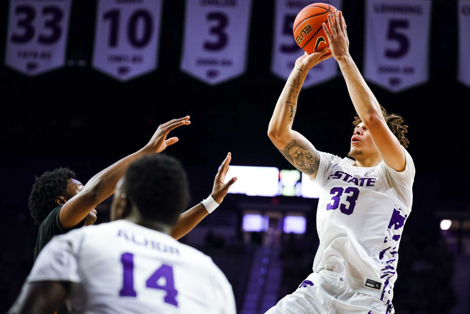 Kansas State Basketball Player Hawkins Game Action