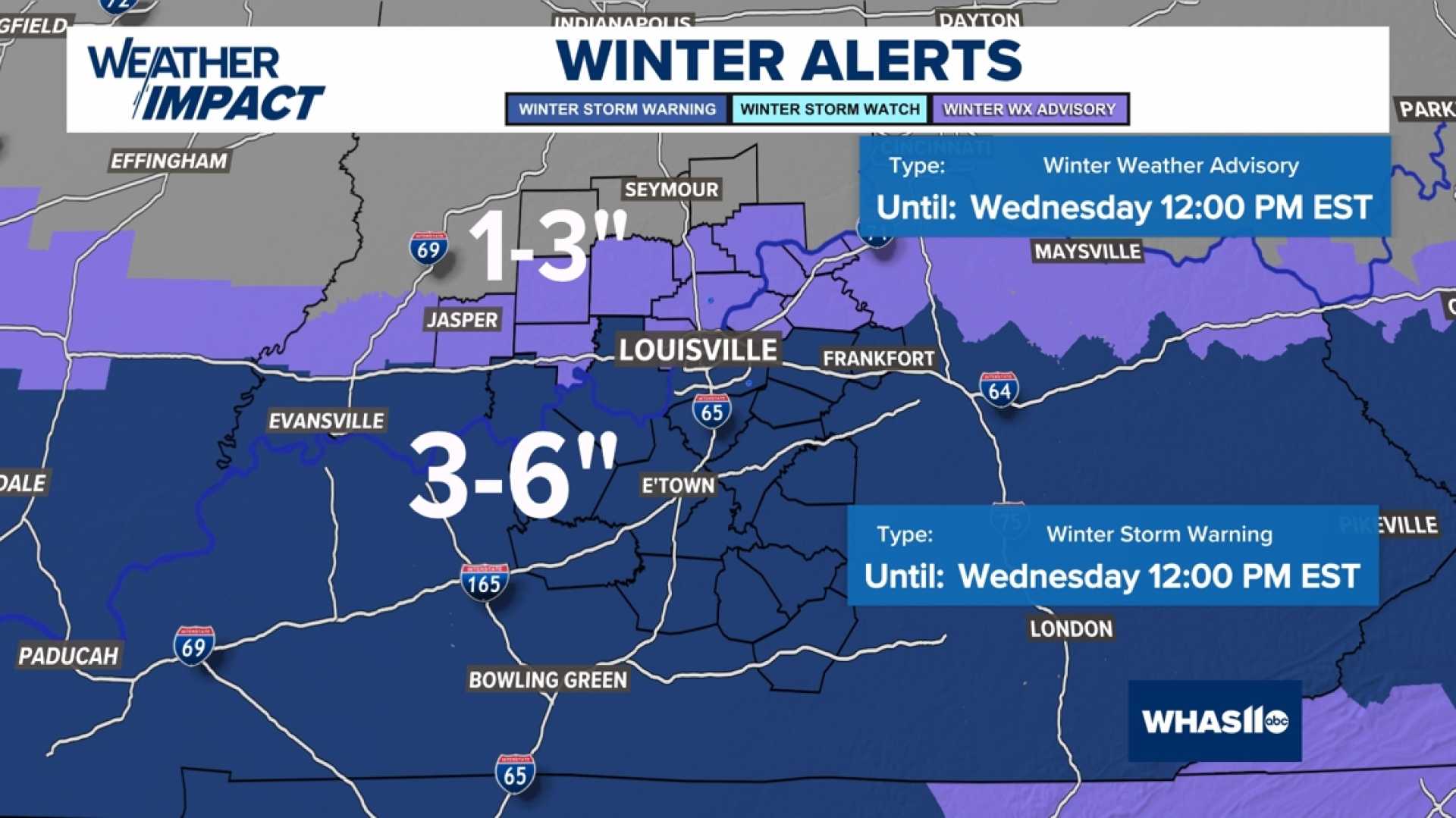 Kentucky Indiana Snowstorm Weather Alerts