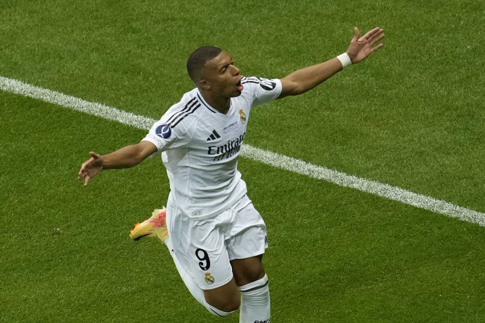 Kylian Mbappe Scoring A Goal For Real Madrid