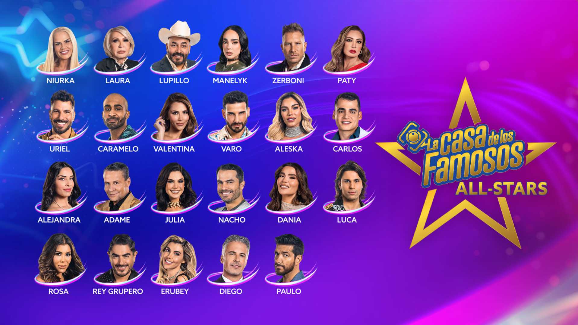 La Casa De Los Famosos All Stars Contestants Group Photo 2025