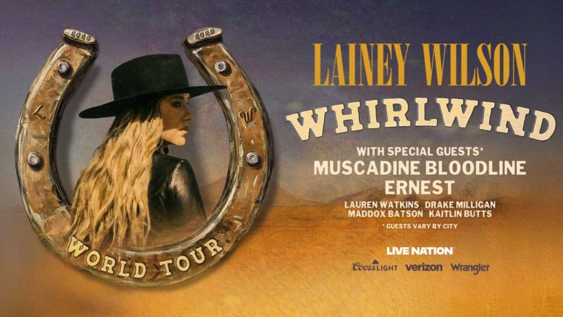 Lainey Wilson Whirlwind World Tour Announcement