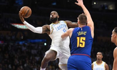 Lebron James Lakers Game Action Denver