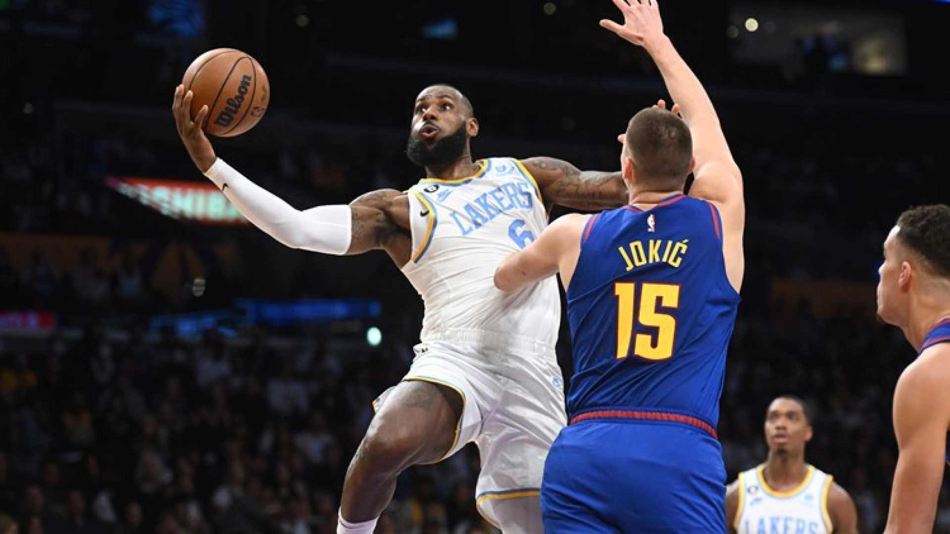 Lebron James Lakers Game Action Denver