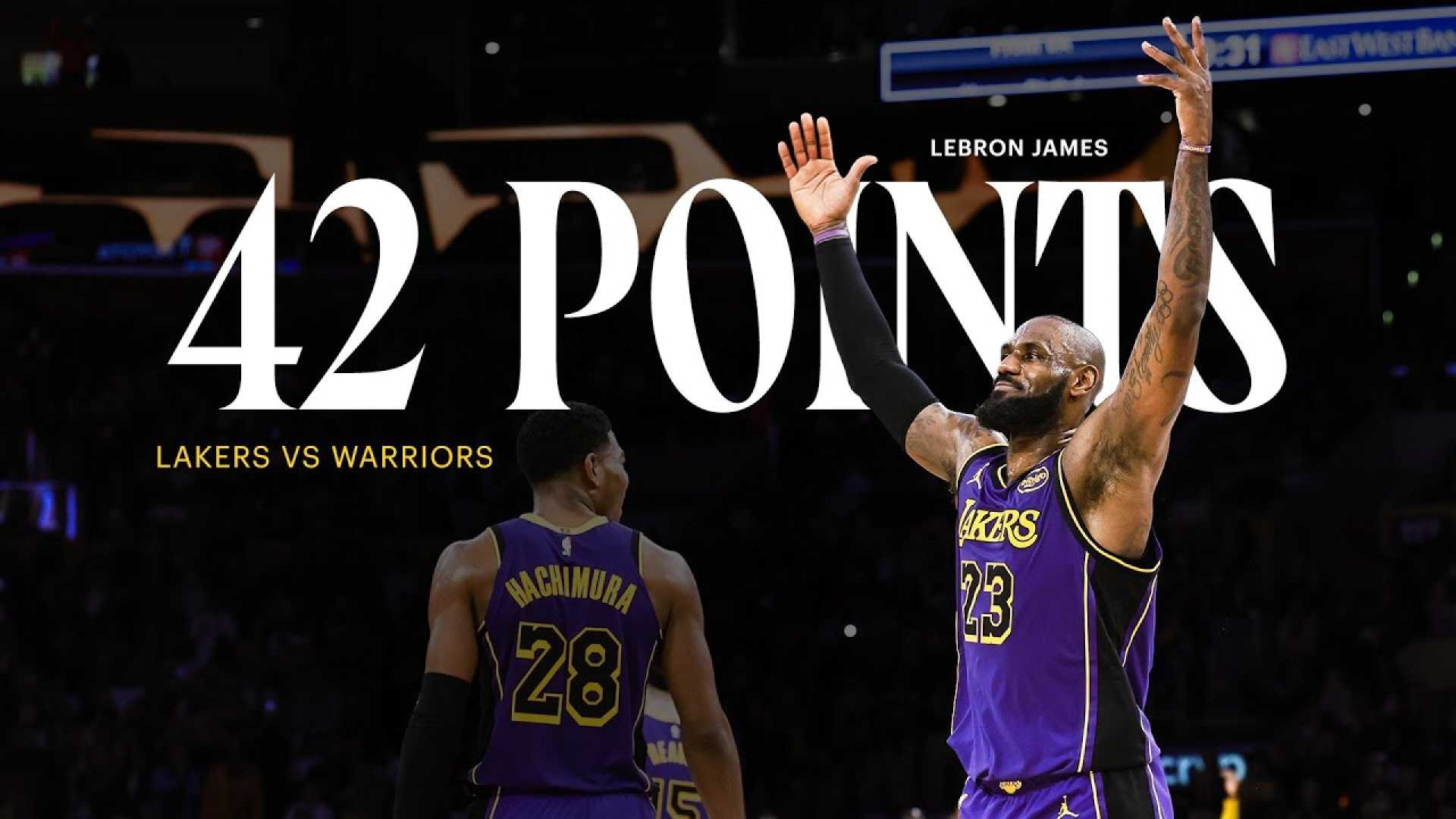 Lebron James Scoring 42 Points Lakers Vs Warriors