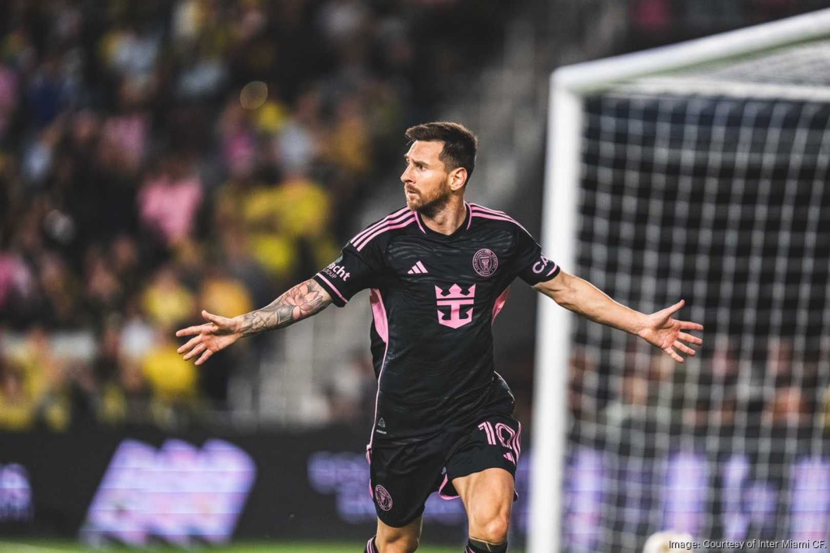 Lionel Messi Playing Soccer At Raymond James Stadium