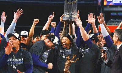 Los Angeles Dodgers Players Celebrating World Series Victory