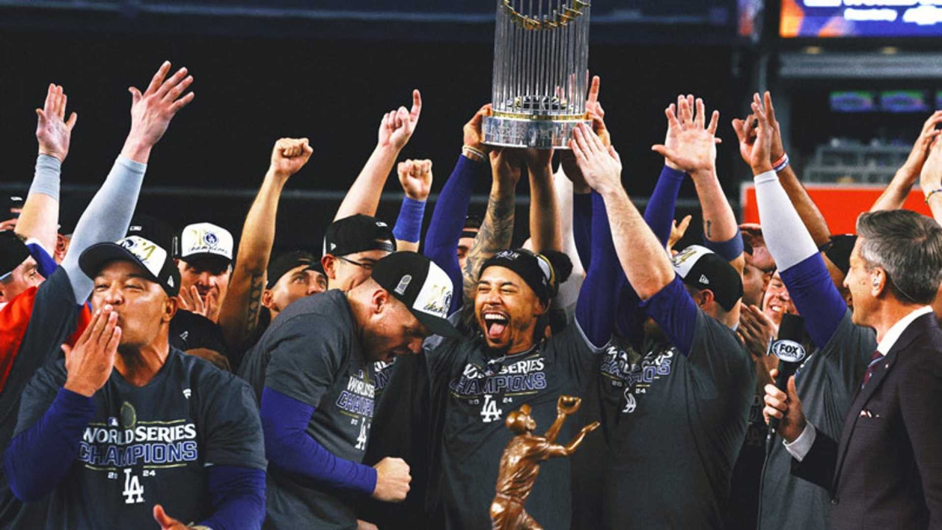 Los Angeles Dodgers Players Celebrating World Series Victory